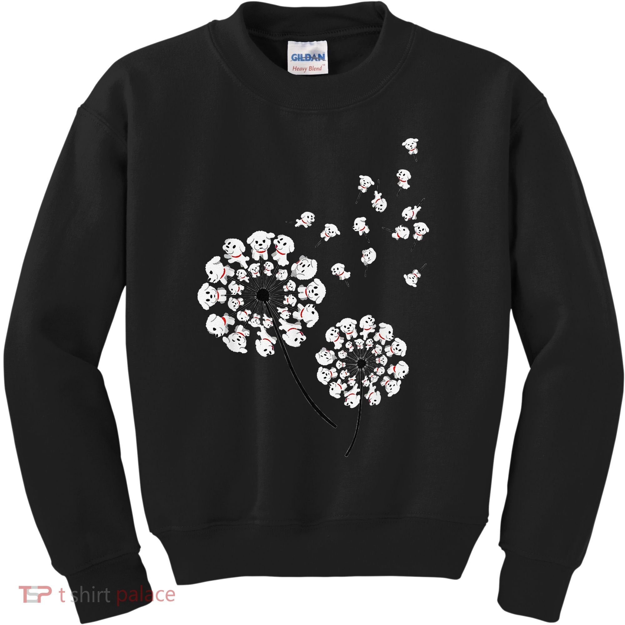 Bichon Frise Flower Fly Dandelion Funny Dog Lover Kids Sweatshirt