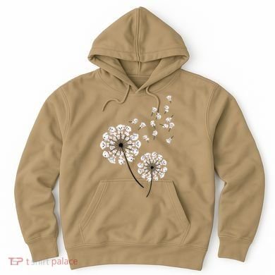 Bichon Frise Flower Fly Dandelion Funny Dog Lover Hoodie