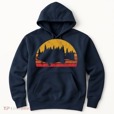 Bass Fishing Forest Sunset Hoodie