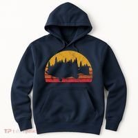 Bass Fishing Forest Sunset Hoodie thumb 0