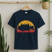 Bass Fishing Forest Sunset T-Shirt thumb 2
