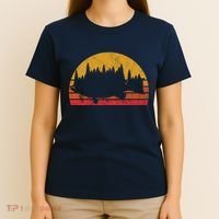 Bass Fishing Forest Sunset T-Shirt thumb 4