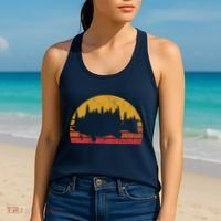 Bass Fishing Forest Sunset Women's Tank Top thumb 2