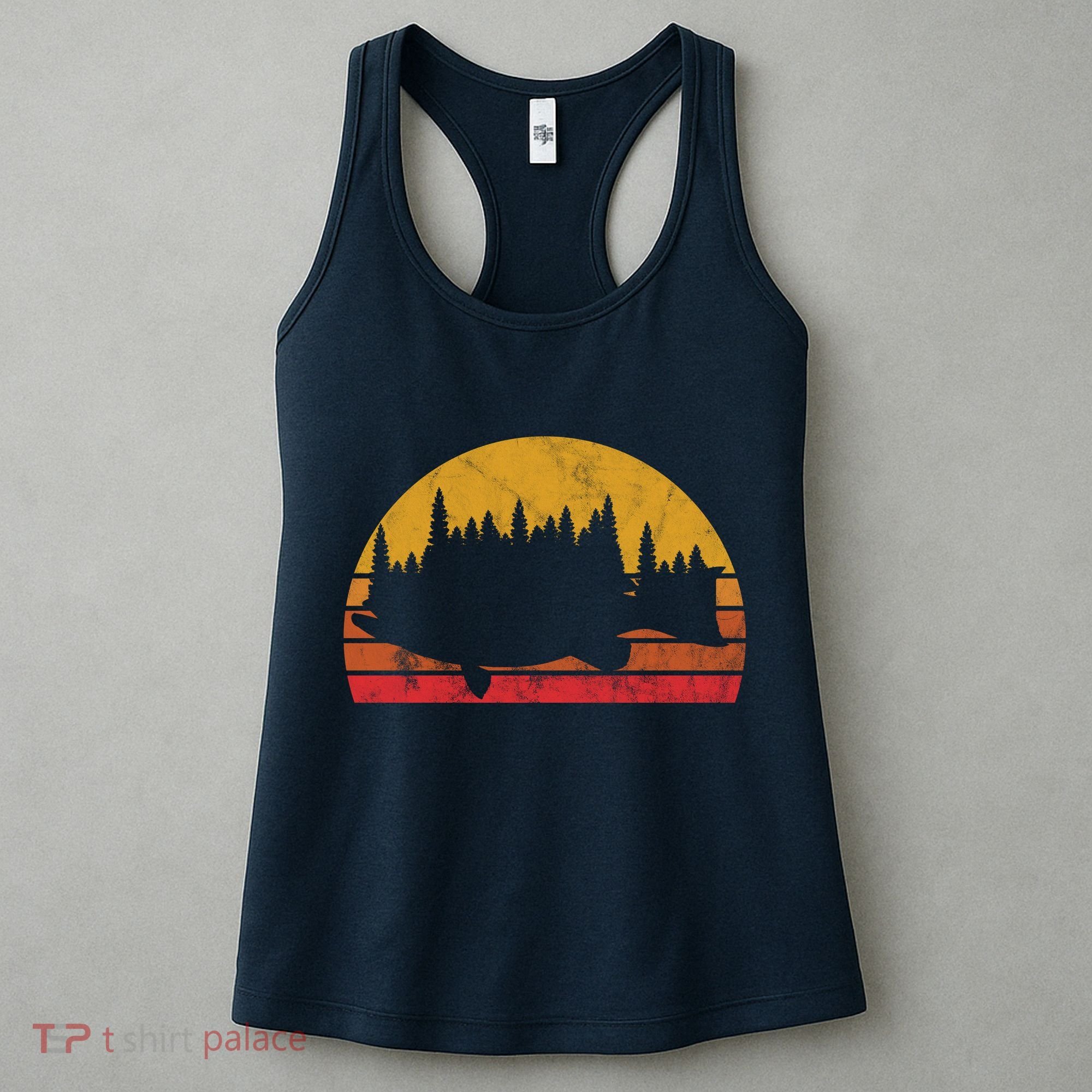 Bass Fishing Forest Sunset Women's Tank Top
