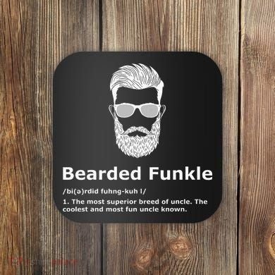 Bearded Funkle Funny Uncle Definition Coaster
