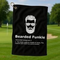 Bearded Funkle Funny Uncle Definition Golf Towel thumb 1