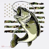 Bass Fish Fishing Usa American Flag T-Shirt thumb 7
