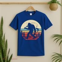 Bigfoot Fishing Funny Retro Sasquatch Dad T-Shirt thumb 2