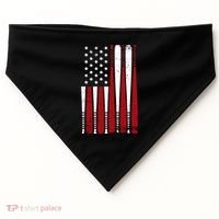 Baseball Flag Gifts Patriotic Baseball USA-Made Doggie Bandana thumb 0