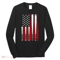 Baseball Flag Gifts Patriotic Baseball Long Sleeve Shirt thumb 0