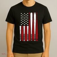 Baseball Flag Gifts Patriotic Baseball T-Shirt thumb 3