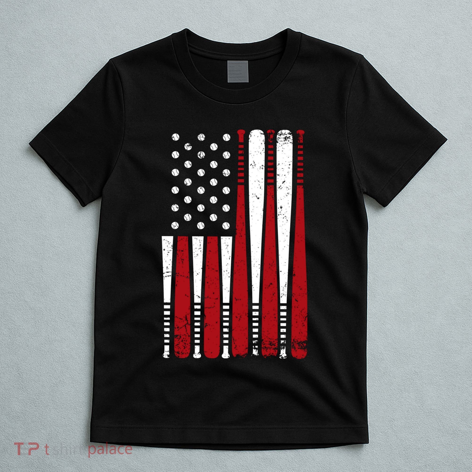 Baseball Flag Gifts Patriotic Baseball T-Shirt