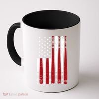 Baseball Flag Gifts Patriotic Baseball Coffee Mug thumb 0