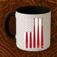 Baseball Flag Gifts Patriotic Baseball Coffee Mug thumb 2