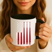 Baseball Flag Gifts Patriotic Baseball Coffee Mug thumb 3
