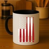 Baseball Flag Gifts Patriotic Baseball Coffee Mug thumb 4
