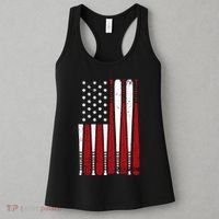 Baseball Flag Gifts Patriotic Baseball Women's Tank Top thumb 3