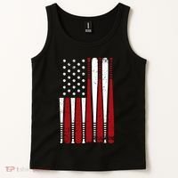 Baseball Flag Gifts Patriotic Baseball Tank Top thumb 2