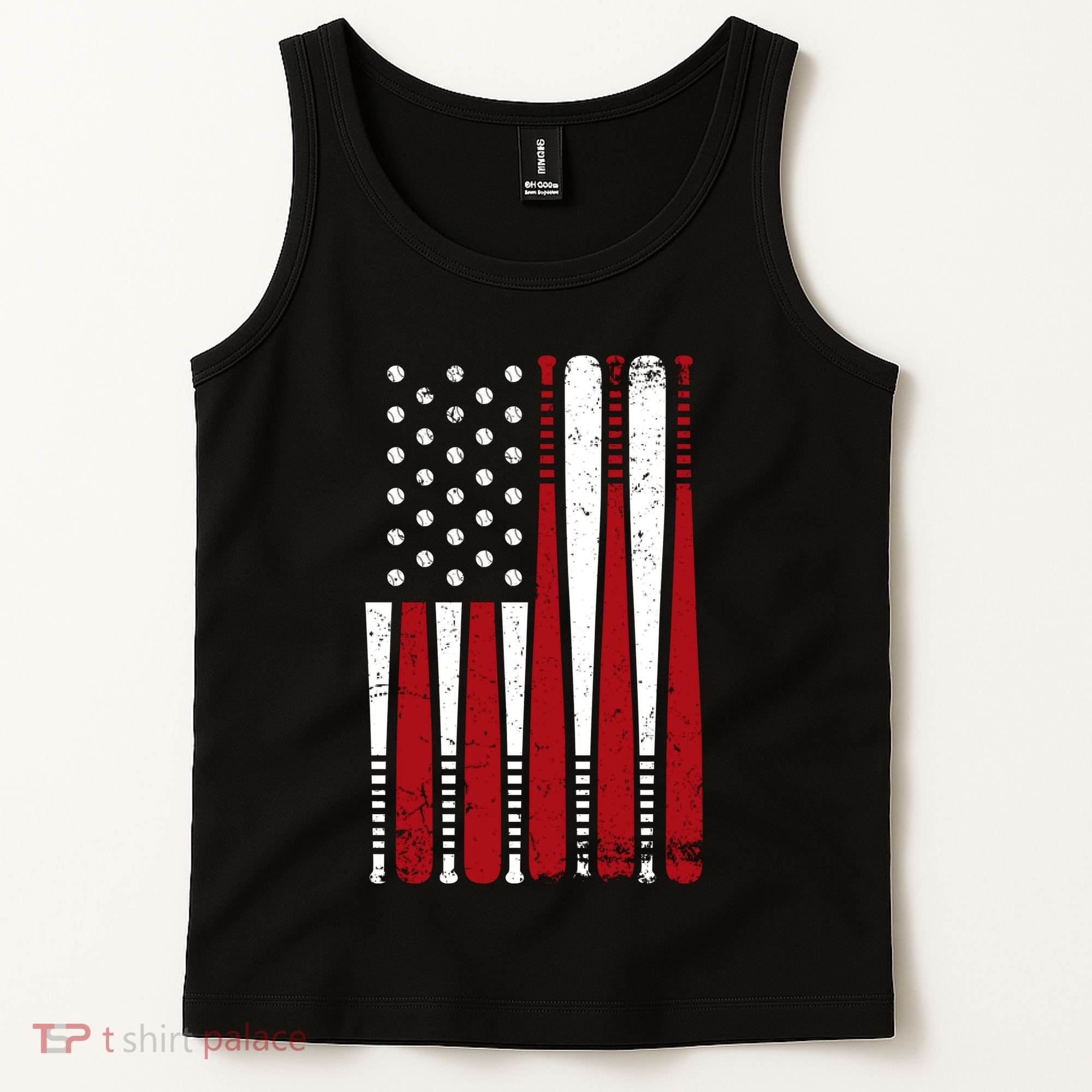 Baseball Flag Gifts Patriotic Baseball Tank Top