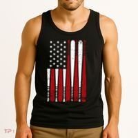 Baseball Flag Gifts Patriotic Baseball Tank Top thumb 3