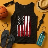 Baseball Flag Gifts Patriotic Baseball Tank Top thumb 4