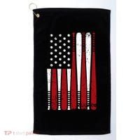 Baseball Flag Gifts Patriotic Baseball Golf Towel thumb 0