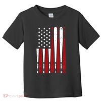 Baseball Flag Gifts Patriotic Baseball Toddler T-Shirt thumb 0