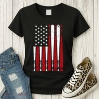 Baseball Flag Gifts Patriotic Baseball Women's T-Shirt thumb 3