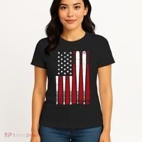 Baseball Flag Gifts Patriotic Baseball Women's T-Shirt thumb 4