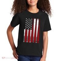 Baseball Flag Gifts Patriotic Baseball Kids T-Shirt thumb 2