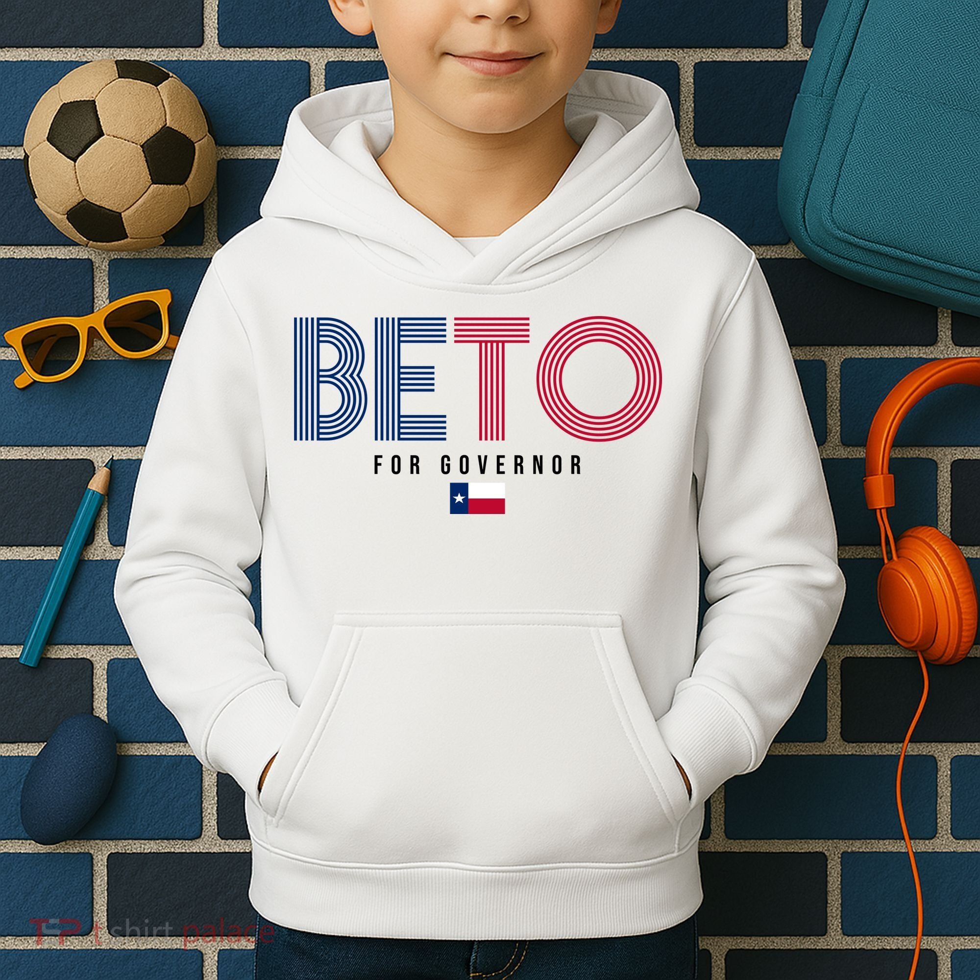 Beto For Governor Texas Flag Kids Hoodie