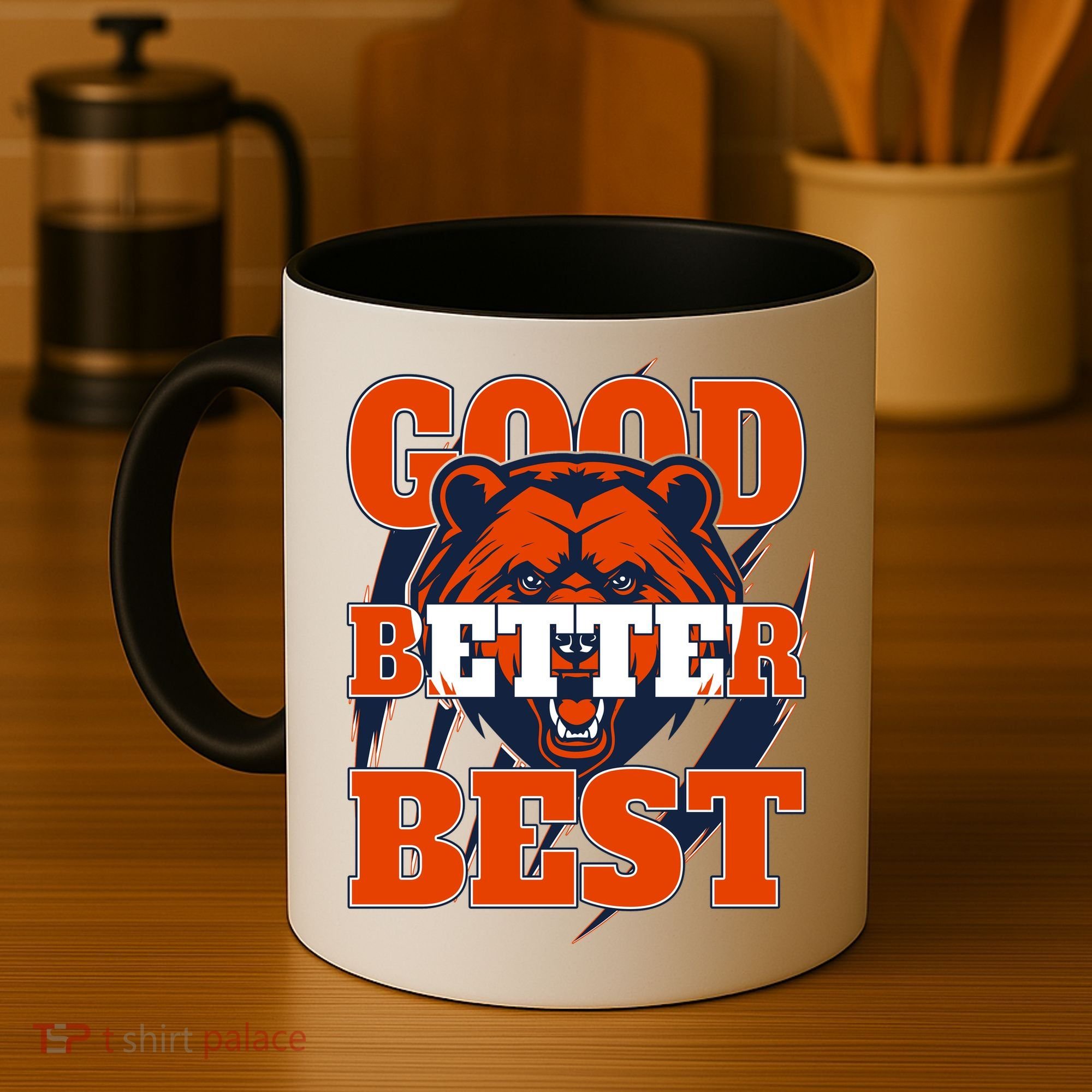 Bears Football Good Better Best Slogan Coffee Mug