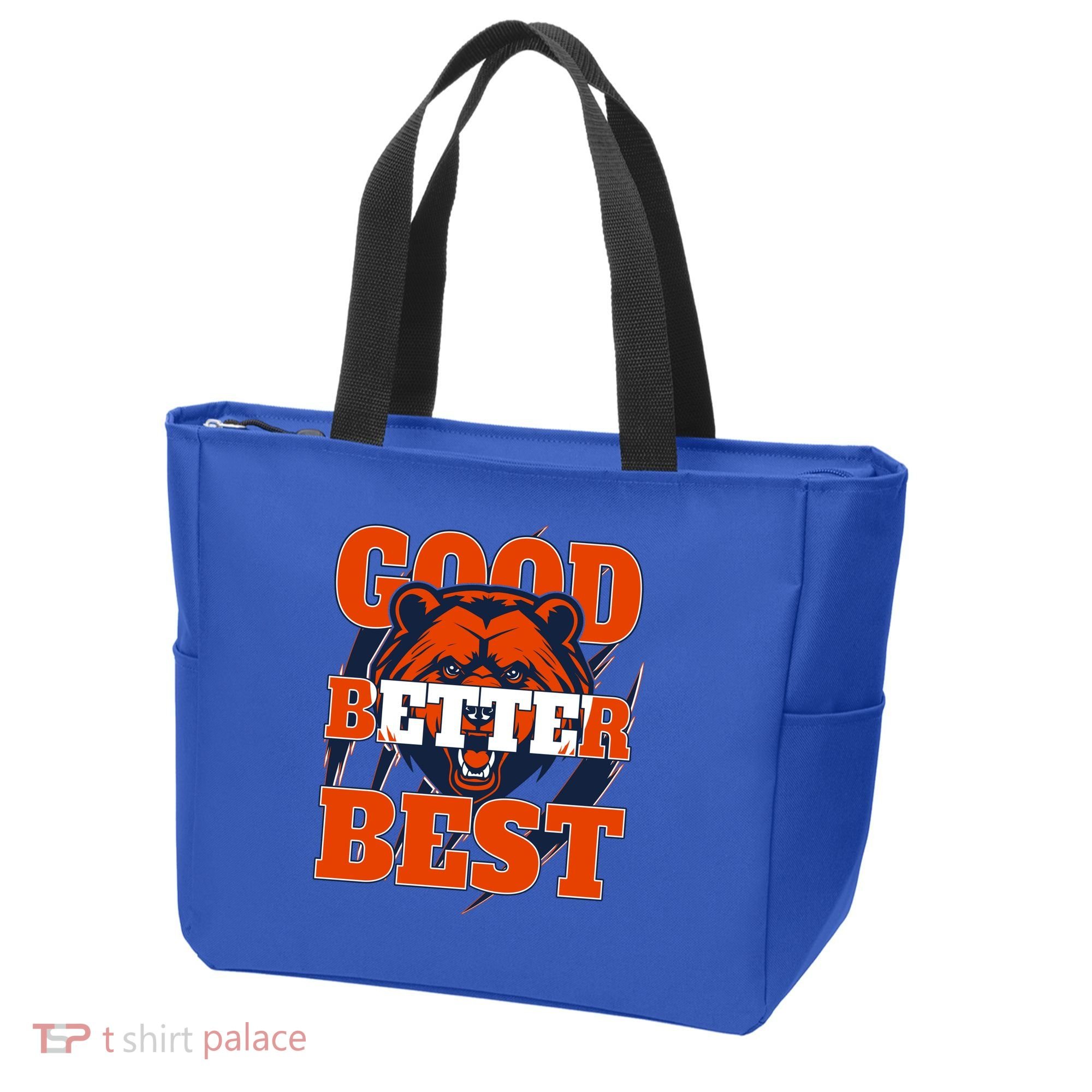 Bears Football Good Better Best Slogan Tote Bag
