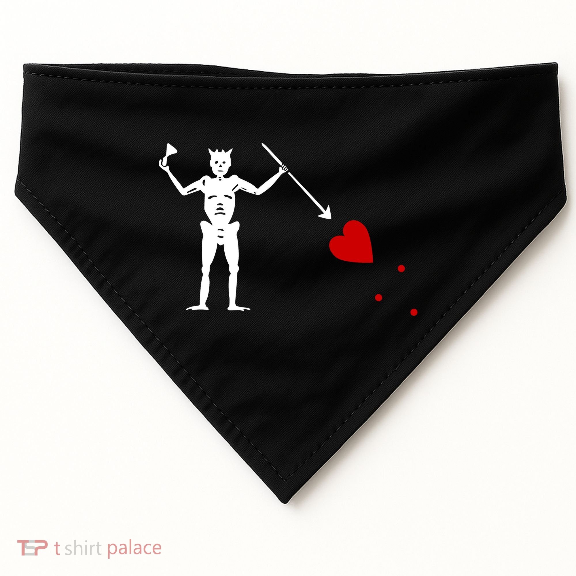 Blackbeard Flag Gift Jolly Roger Skull And Crossbones USA-Made Doggie Bandana