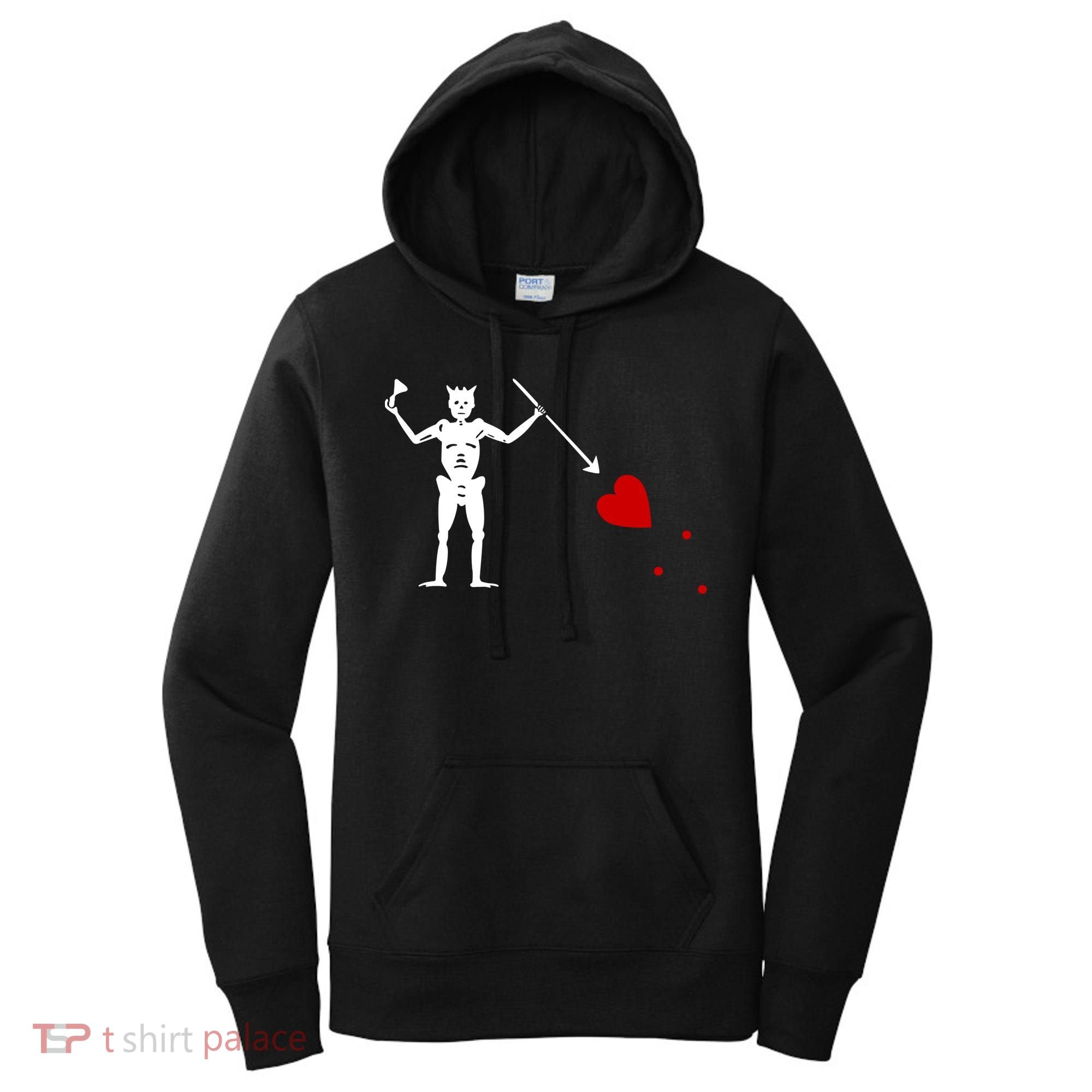 Blackbeard Flag Gift Jolly Roger Skull And Crossbones Women's Hoodie
