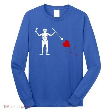 Blackbeard Flag Gift Jolly Roger Skull And Crossbones Long Sleeve Shirt