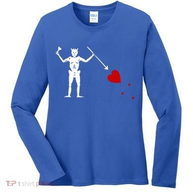 Blackbeard Flag Gift Jolly Roger Skull And Crossbones Women's Long Sleeve Shirt