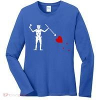 Blackbeard Flag Gift Jolly Roger Skull And Crossbones Women's Long Sleeve Shirt thumb 0