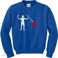 Blackbeard Flag Gift Jolly Roger Skull And Crossbones Kids Sweatshirt thumb 0