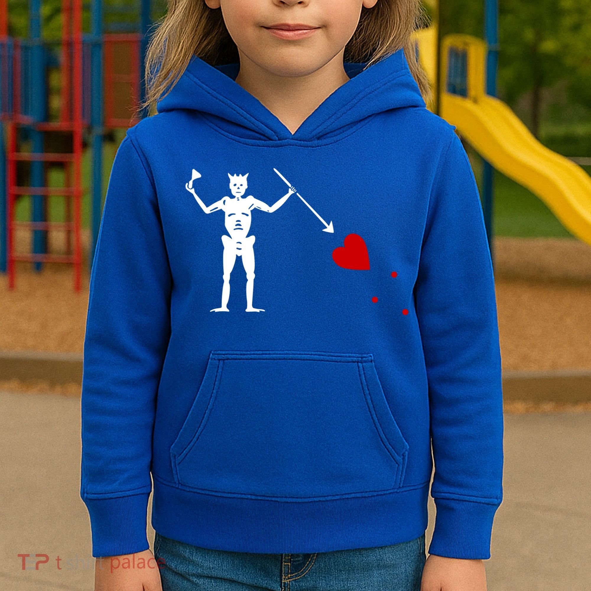 Blackbeard Flag Gift Jolly Roger Skull And Crossbones Kids Hoodie
