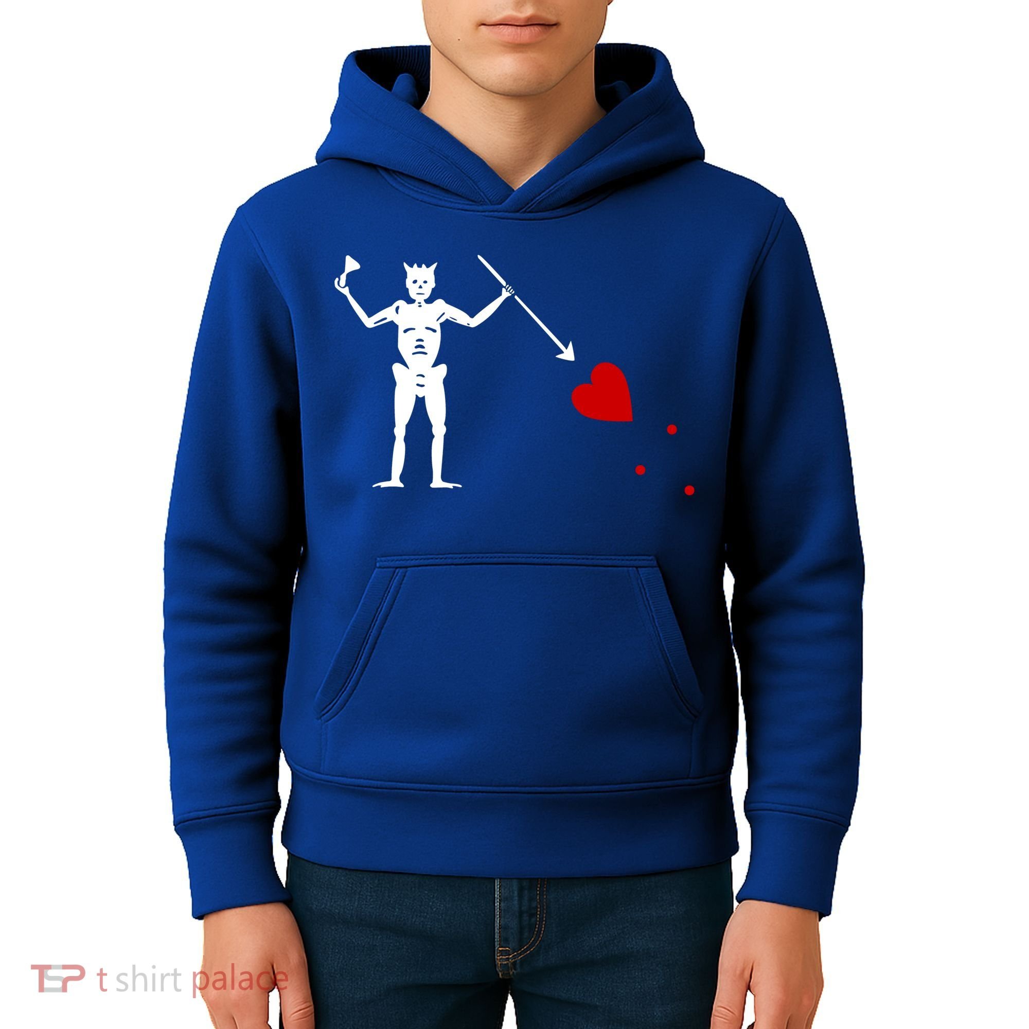 Blackbeard Flag Gift Jolly Roger Skull And Crossbones Kids Hoodie
