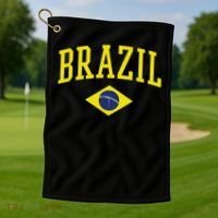 Brazil Flag Green Brasil Golf Towel thumb 1