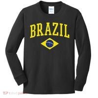 Brazil Flag Green Brasil Kids Long Sleeve Shirt thumb 0