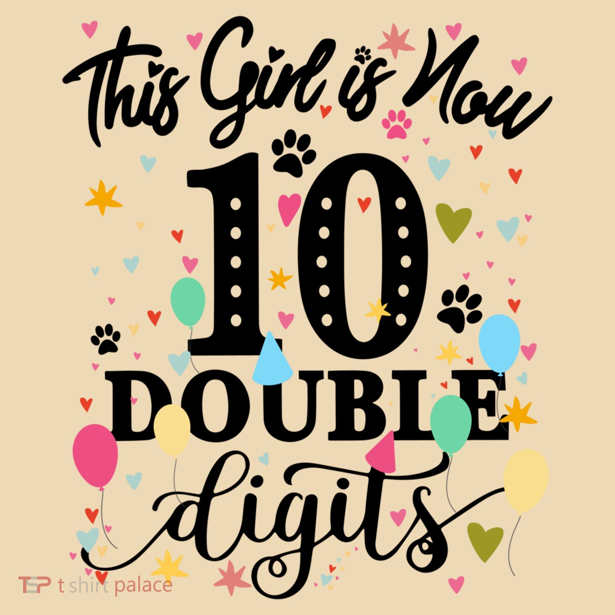Birthday Funny Gift 10 Yrs Old This Girl Is Now 10 Double Digits Gift Tote Bag