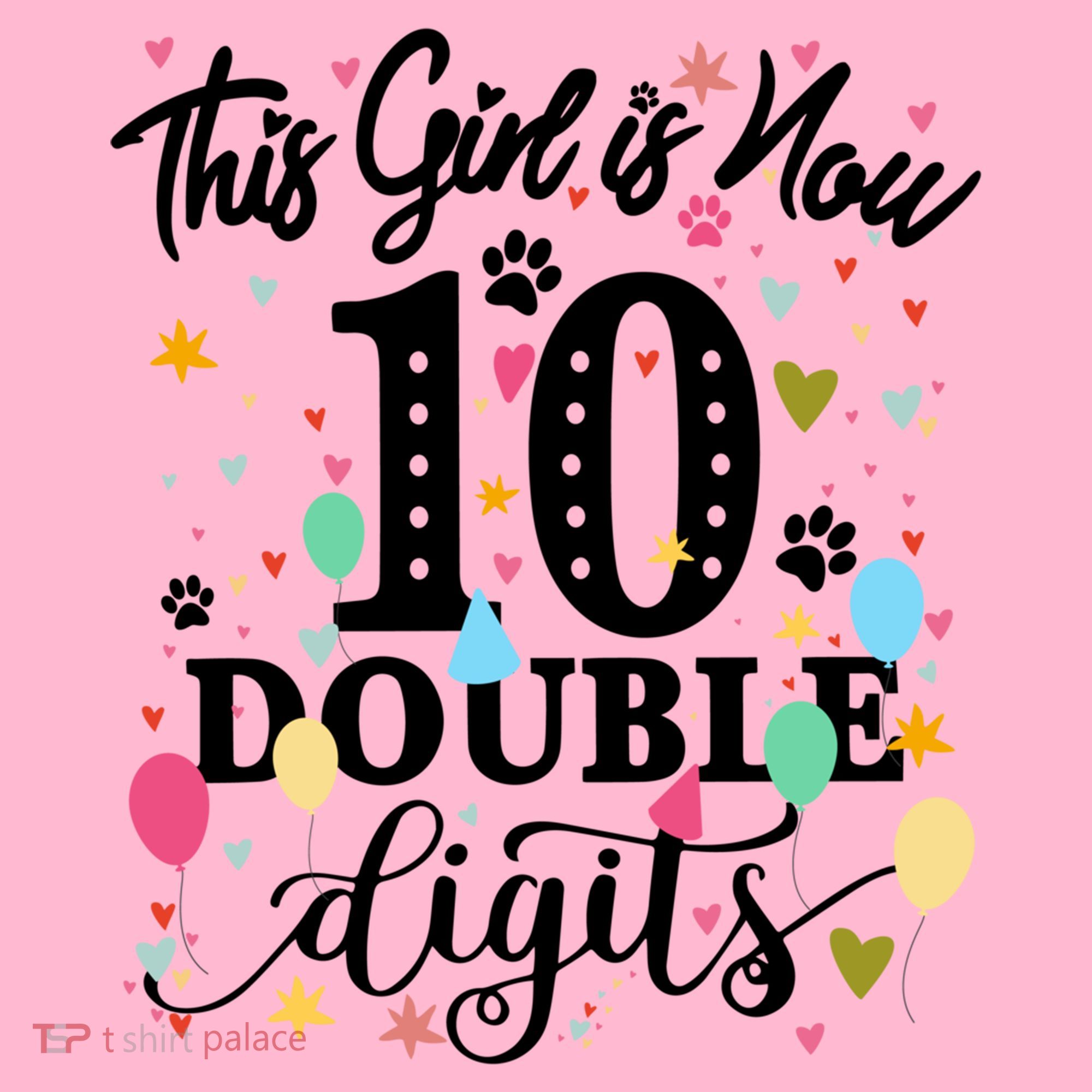 Birthday Funny Gift 10 Yrs Old This Girl Is Now 10 Double Digits Gift Coaster