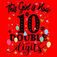 Birthday Funny Gift 10 Yrs Old This Girl Is Now 10 Double Digits Gift Santa Hat thumb 1
