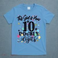 Birthday Funny Gift 10 Yrs Old This Girl Is Now 10 Double Digits Gift T-Shirt thumb 4