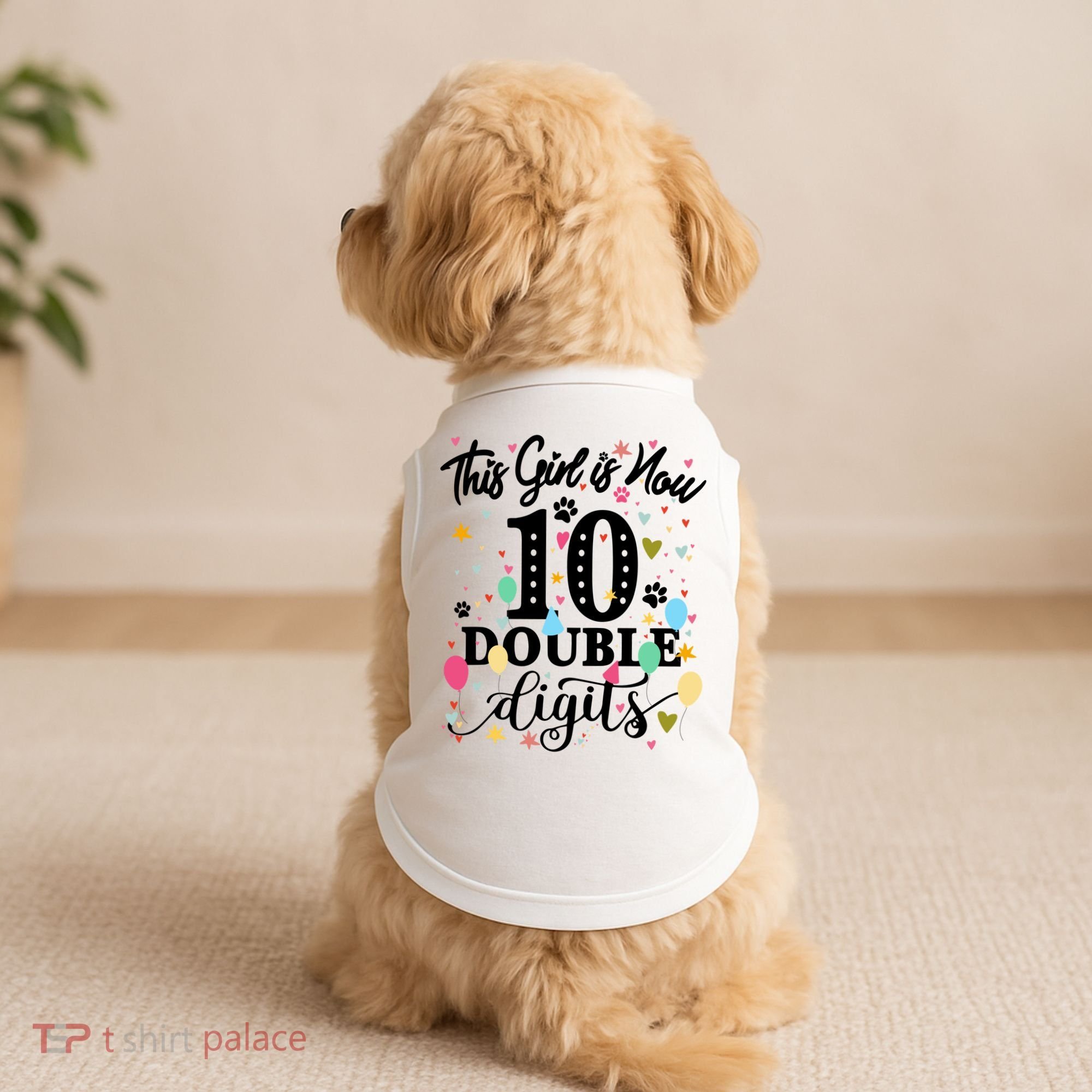 Birthday Funny Gift 10 Yrs Old This Girl Is Now 10 Double Digits Gift Doggie Tank
