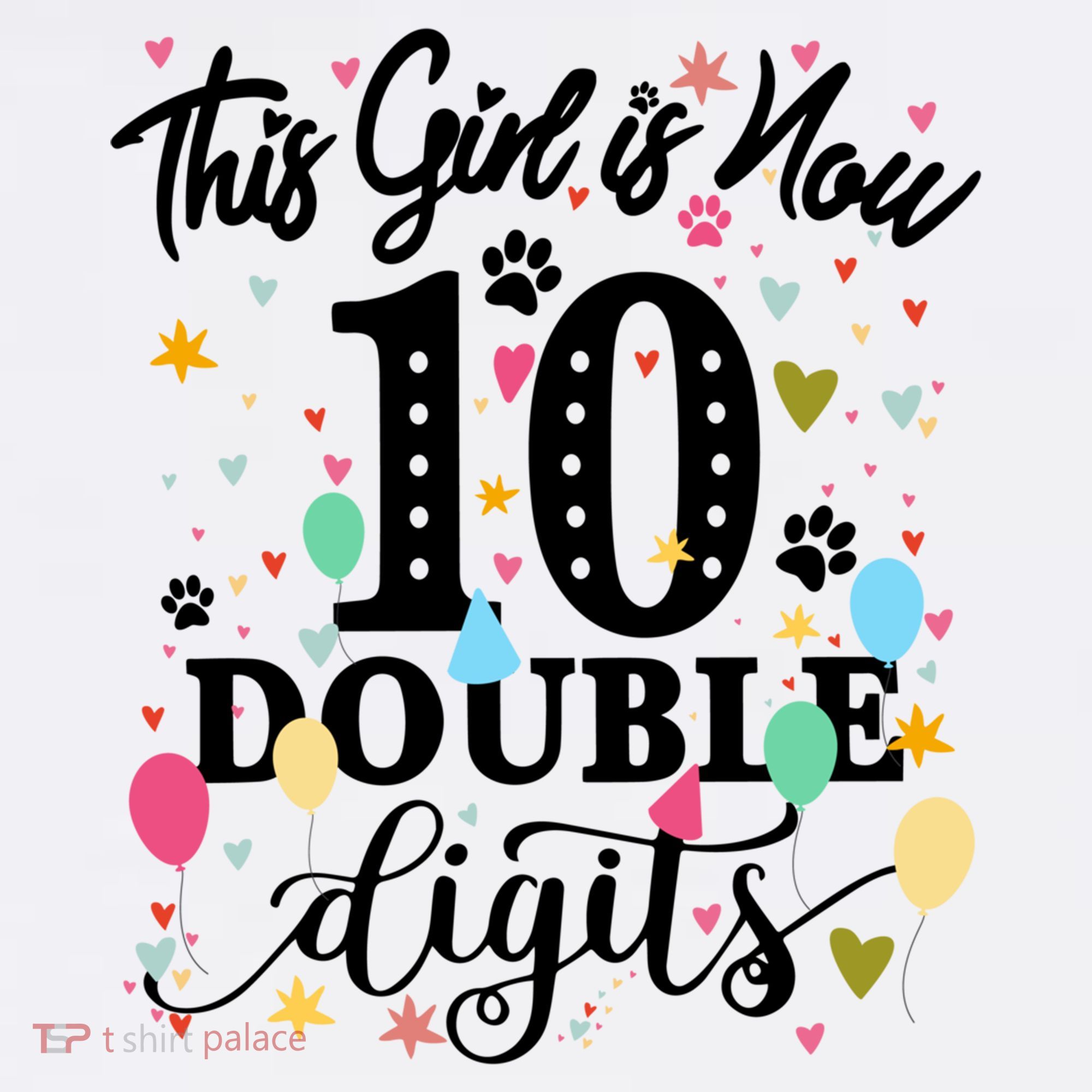 Birthday Funny Gift 10 Yrs Old This Girl Is Now 10 Double Digits Gift Mousepad