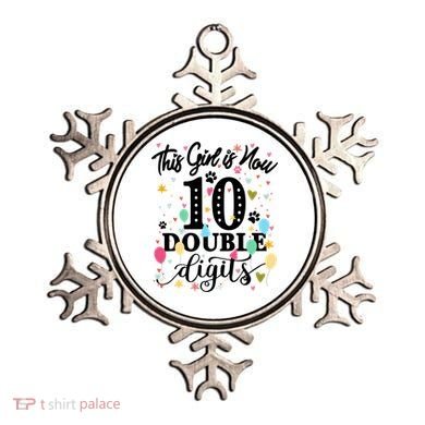Birthday Funny Gift 10 Yrs Old This Girl Is Now 10 Double Digits Gift Ornament